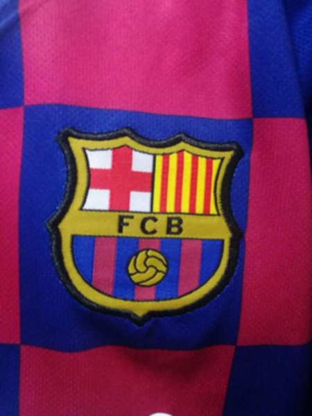 форма детская Barcelona  длинный рукав 2019-2020 Лига Чемпионов полиэстер 100%