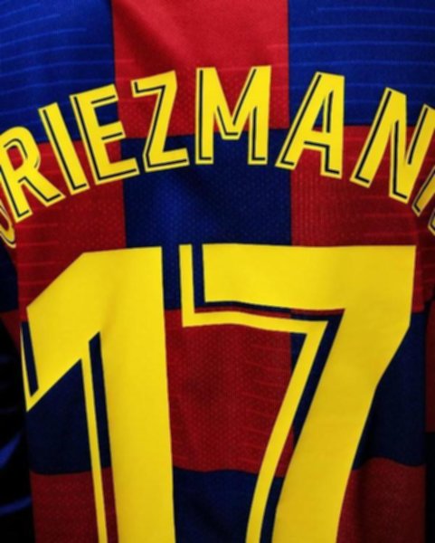 форма Barcelona  длинный рукав №17 GRIEZMANN  2019-2020  домашняя Лига Чемпионов