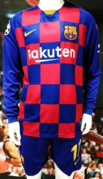 форма Barcelona  длинный рукав №17 GRIEZMANN  2019-2020  домашняя Лига Чемпионов