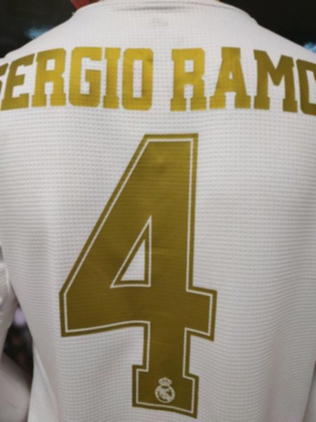 форма  Real Madrid №4 SERGIO RAMOS  2019-2020 домашняя Лига Чемпионов  полиэстер 100%
