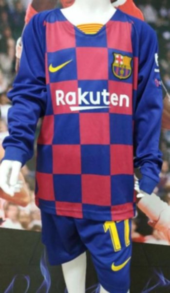 форма детская Barcelona №17 GRIEZMANN  длинный рукав  домашняя  2019-2020  Лига Чемпионов  полиэстер 100%