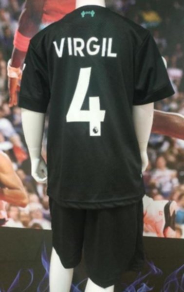 форма детская Liverpool №4  VIRGIL  2019-2020  резервная  Лига Чемпионов  полиэстер 100%
