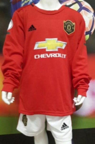 форма детская Manchester United  длинный рукав домашняя  2019-2020 полиэстер 100%