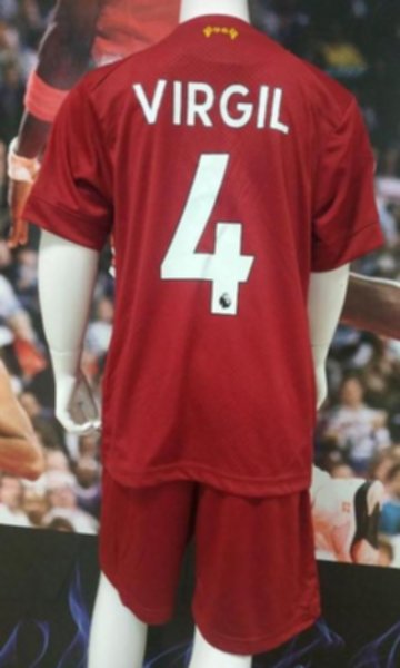 форма детская Liverpool №4  VIRGIL  2019-2020  домашняя  Лига Чемпионов
