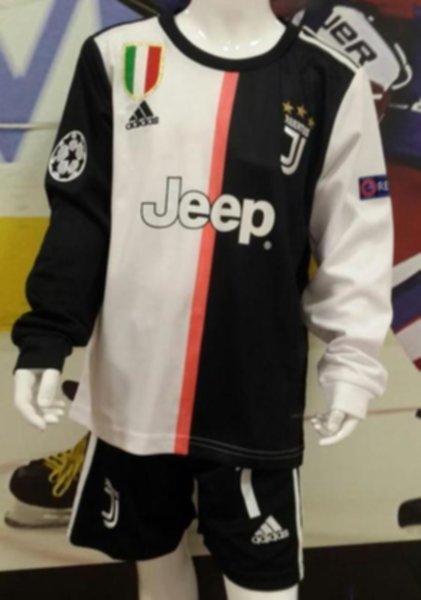 форма детская Juventus №7 RONALDO  длинный рукав  2019-2020  домашняя  Лига Чемпионов  полиэстер 100%