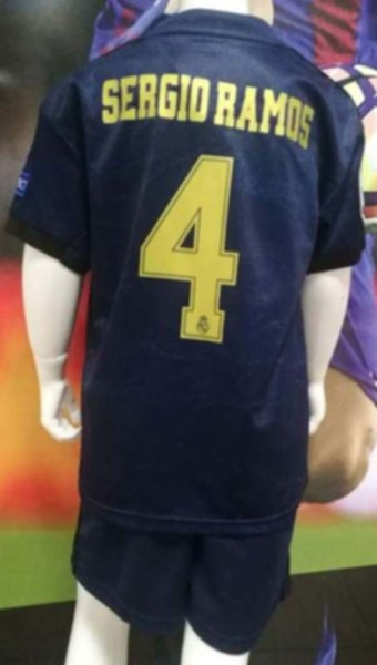 форма детская Real Madrid №4 SERGIO RAMOS  2019-2020  гостевая  Лига Чемпионов  полиэстер 100%