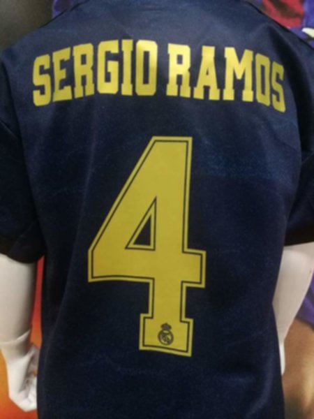 форма детская Real Madrid №4 SERGIO RAMOS  2019-2020  гостевая  Лига Чемпионов  полиэстер 100%