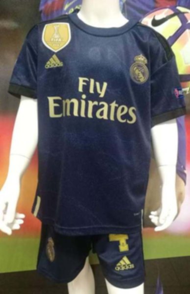 форма детская Real Madrid №4 SERGIO RAMOS  2019-2020  гостевая  Лига Чемпионов  полиэстер 100%