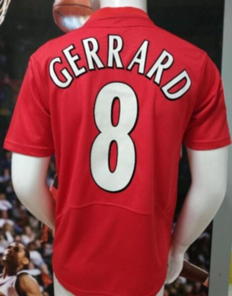 майка Liverpool №8 Gerrard  2005  ретро  полиэстер 100%