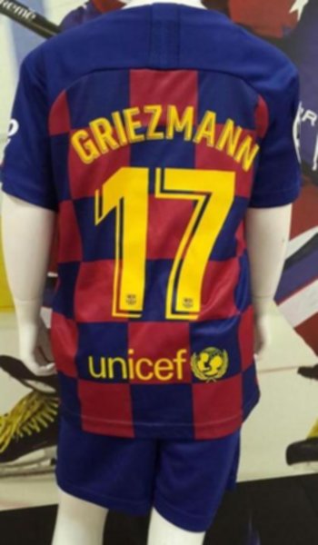 форма детская Barcelona №17 GRIEZMANN  домашняя  2019-2020  Лига Чемпионов