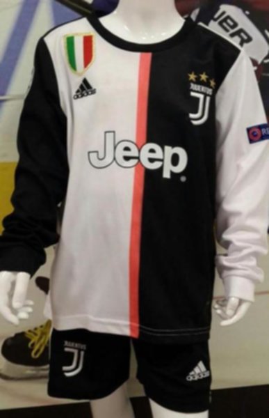 форма детская  Juventus  длинный рукав  2019-2020  домашняя Лига Чемпионов  полиэстер 100%