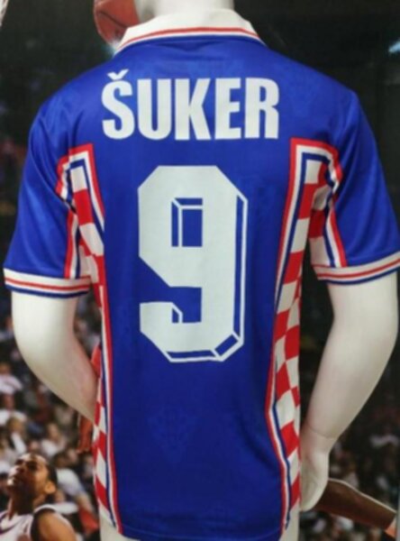 майка сборной Хорватии №9 Suker  ретро World Cup 1998 