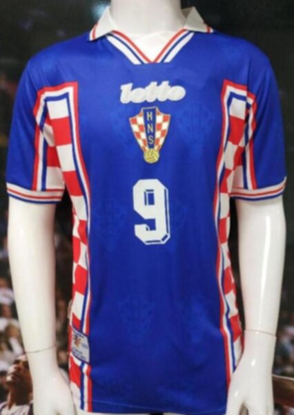 майка сборной Хорватии №9 Suker  ретро World Cup 1998 