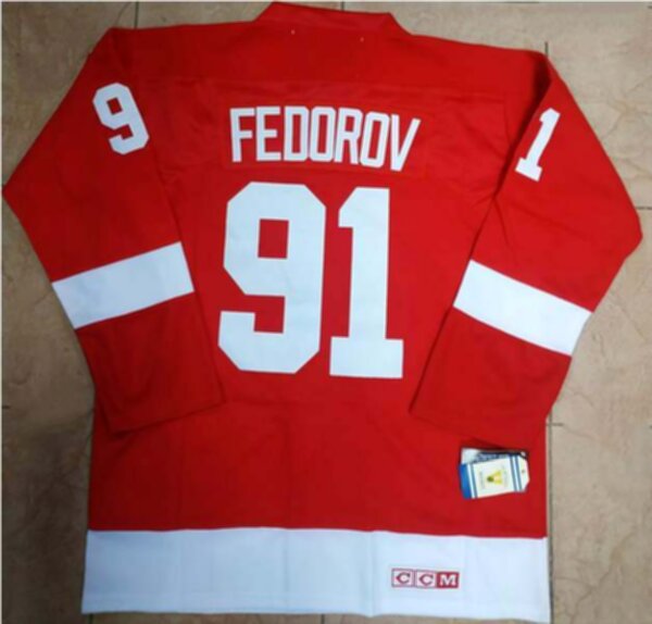 свитер хоккейный Detroit Red Wings №91 FEDOROV  CCM