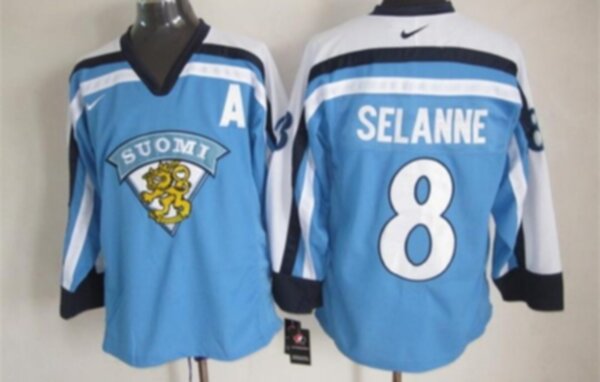 свитер хоккейный сборной Финляндии №8 SELANNE 
