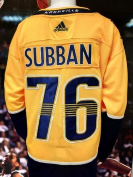 свитер хоккейный Nashville Predators №76 SUBBAN  adidas