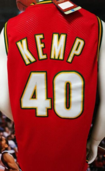 майка баскетбольная  Seattle Supersonics №40  Kemp  Mitchell & Ness
