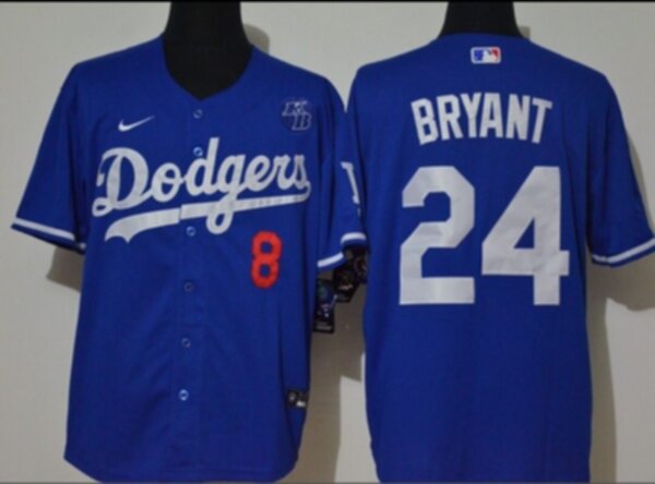 майка бейсбольная Los Angeles Dodgers №24 Bryant