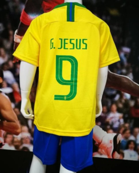 форма  сборной Бразилии детская  №9 G.JESUS  World Cup 2018