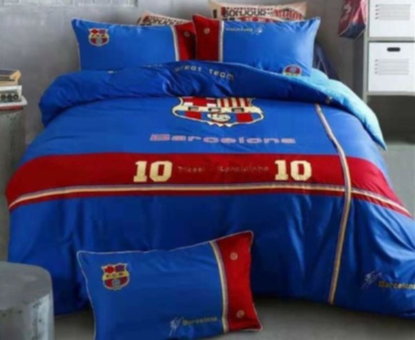 постельный комплект Barcelona №10 Messi  230см x 200см,наволочка-2шт., пододеяльник-1шт., простыня-1шт.,с вышивкой,хлопок 100%