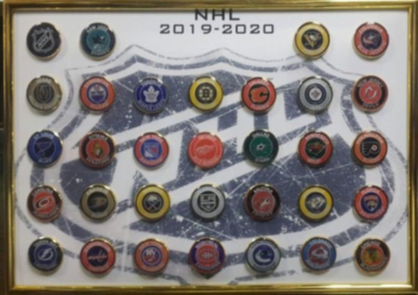 набор значков НХЛ 2019-2020   30 см х 21 см 