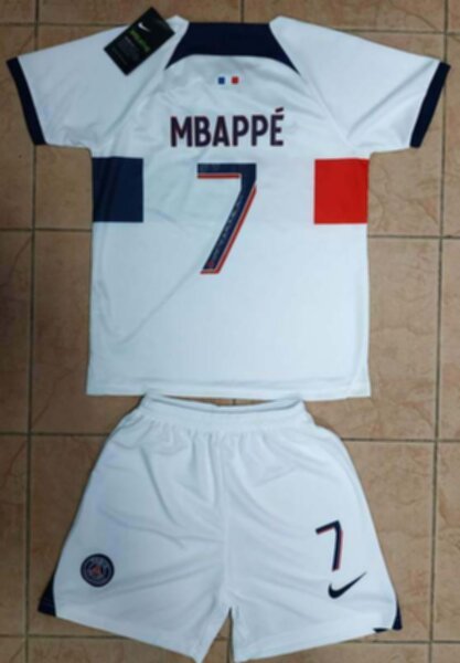 форма детская Paris SG №7  MBAPPE  2023-2024  Nike гостевая  полиэстер 100%