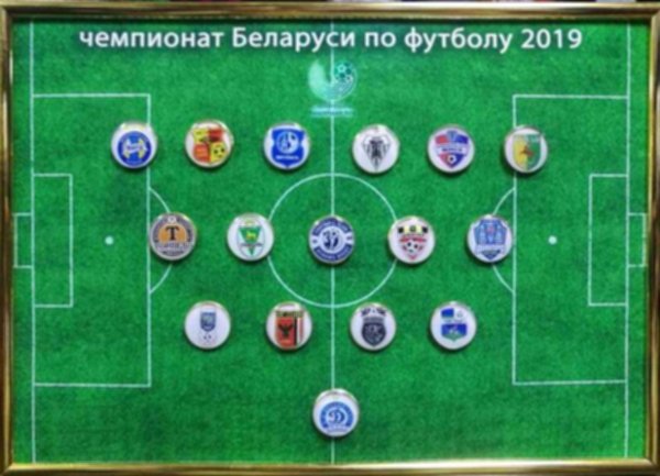 набор значков Высшая лига  Беларуси  2019 (30 см х 21 см )