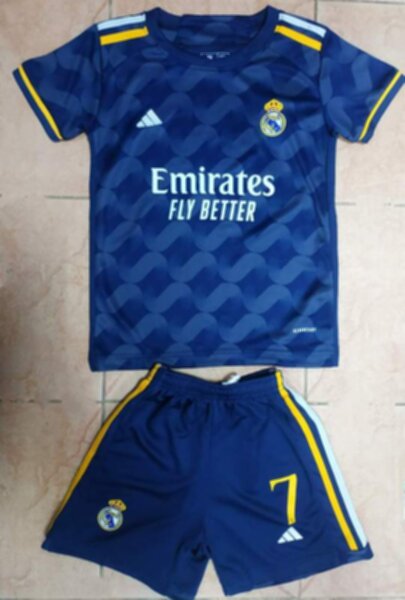 форма детская Real Madrid №7 VINI JR. 2023-2024 гостевая полиэстер 100%