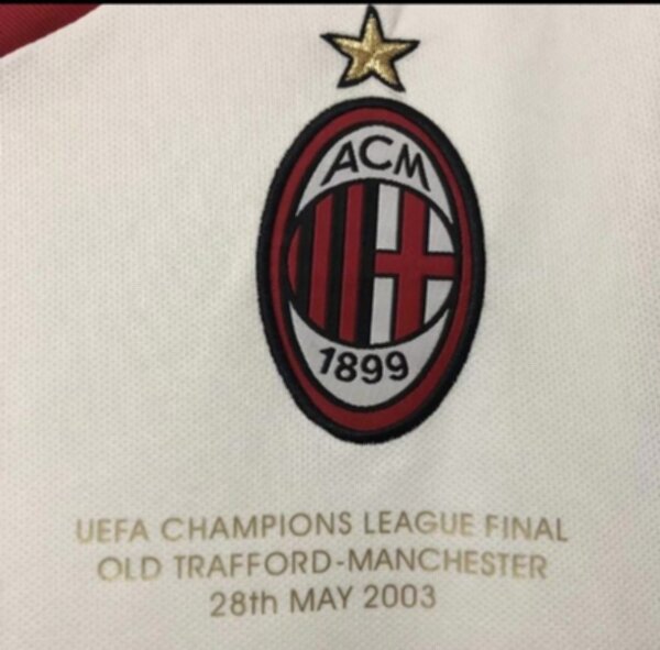 майка ретро AC Milan 2002-2003,Лига Чемпионов,полиэстер 100%
