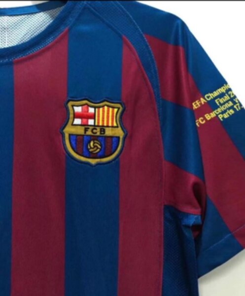 майка ретро Barcelona 2006 финал лиги чемпионов,полиэстер 100%