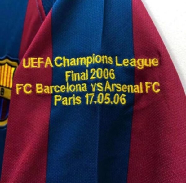 майка ретро Barcelona 2006 финал лиги чемпионов,полиэстер 100%