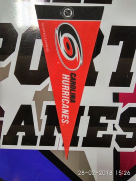 вымпел Carolina Hurricanes(22,5см х 10см)(фетр)