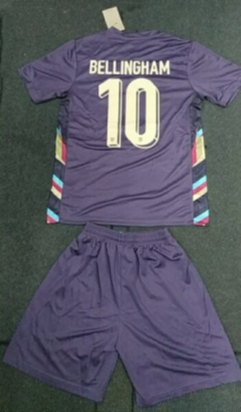 форма детская сборной Англии #10 Bellingham  Euro 2024,гостевая,  полиэстер 100%