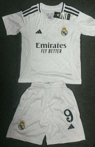 форма детская Real Madrid №9 MBAPPE  2024-2025 adidas, домашняя ,полиэстер 100%