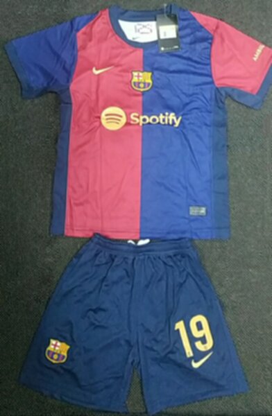 форма детская Barcelona №19 LAMINE YAMAL 2024-2025 Nike,домашняя,полиэстер 100%