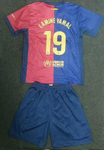 форма детская Barcelona №19 LAMINE YAMAL 2024-2025 Nike,домашняя,полиэстер 100%