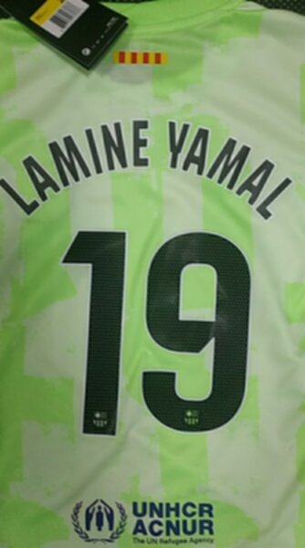 форма детская Barcelona №19 LAMINE YAMAL 2024-2025 Nike,резервная,полиэстер 100%