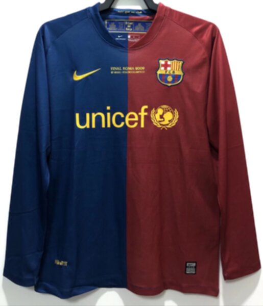 майка ретро Barcelona 2008-2009 длинный рукав полиэстер 100%