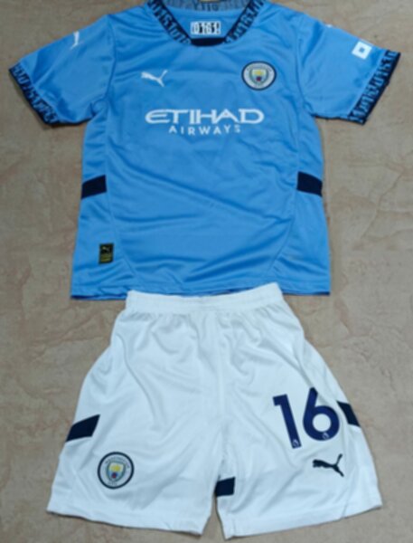 форма детская Manchester City №16 RODRIGO  2024-2025 Nike,домашняя,полиэстер 100%