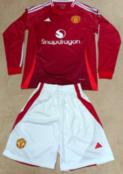 форма Manchester United  длинный рукав   2024-2025  домашняя полиэстер 100%