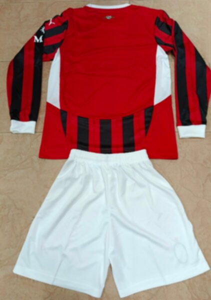 форма AC Milan  длинный рукав 2024-2025 домашняя,полиэстер 100%