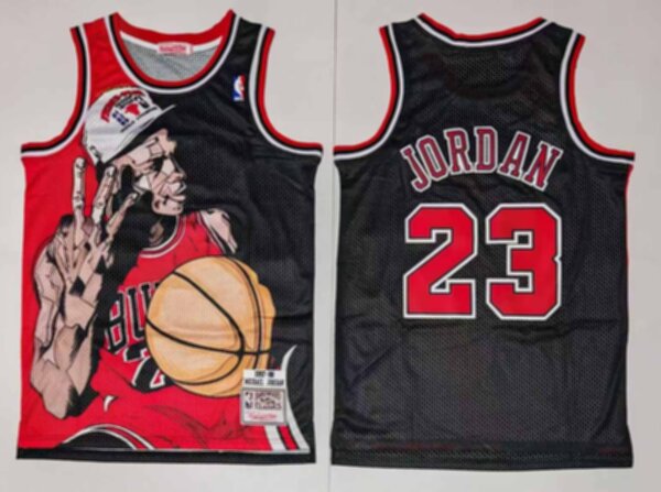 майка баскетбольная Chicago Bulls №23 JORDAN ретро Mitchell & Ness