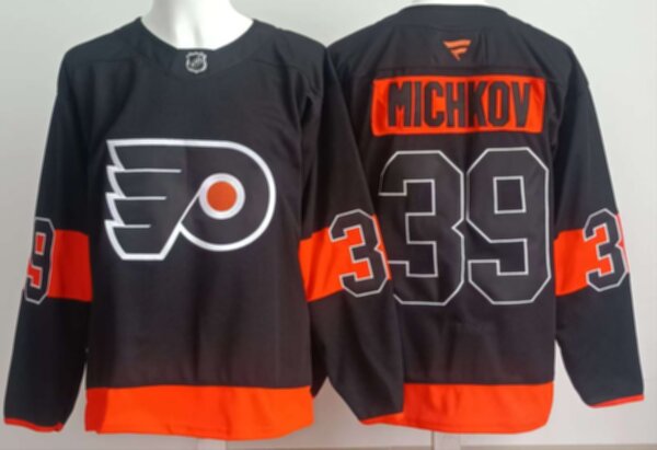 свитер хоккейный Philadelphia Flyers №39 MICHKOV полиэстер 100%