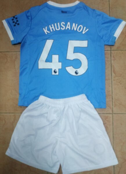 форма детская Manchester City №45 KHUSANOV,2025-2026,домашняя,полиэстер 100% 