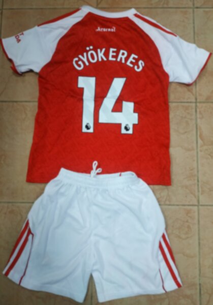 форма Arsenal,детская, №14 GYOKERES, 2025-2026 adidas, домашняя, полиэстер 100%