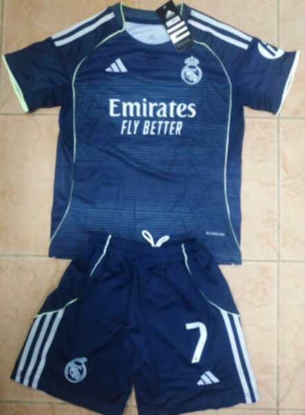 форма детская Real Madrid №7 VINI JR.  2025-2026 adidas,гостевая,полиэстер 100%