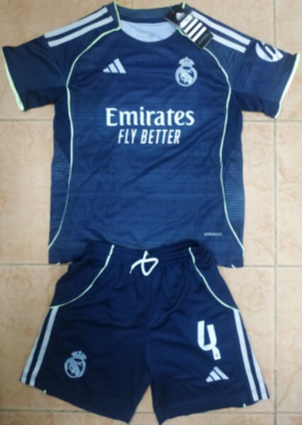 форма детская Real Madrid №4 SERGIO RAMOS  2025-2026 adidas,гостевая,полиэстер 100%