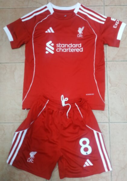 форма футбольная Ливерпуль,детская №8 GERRARD,2025-2026,домашняя,полиэстер 100%