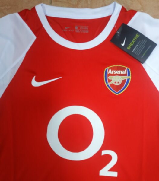майка Arsenal 2002-2003  ретро,длинный рукав полиэстер 100%