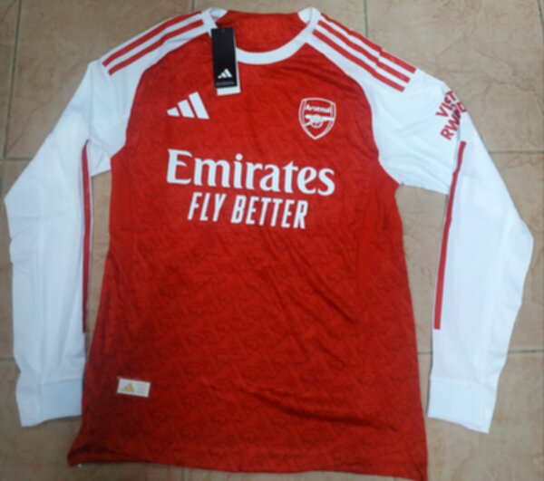 майка футбольная Арсенал 2025-2026,длинный рукав, полиэстер 100%